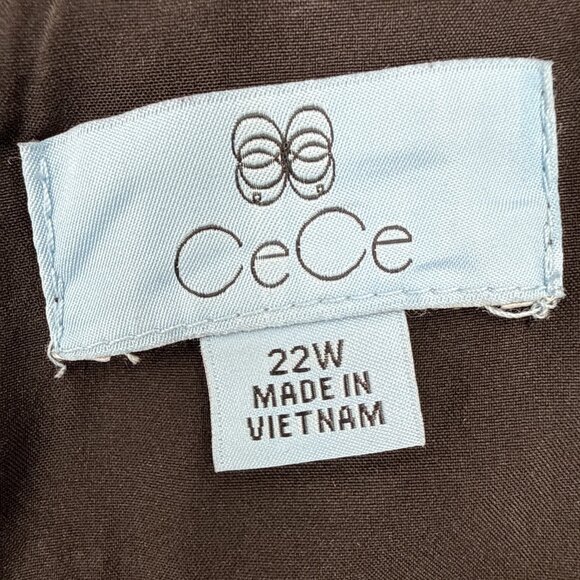 New CeCe Plus Size 22W Black V-Neck Shift Dress Tie Sleeves Work Office Career - Picture 8 of 9